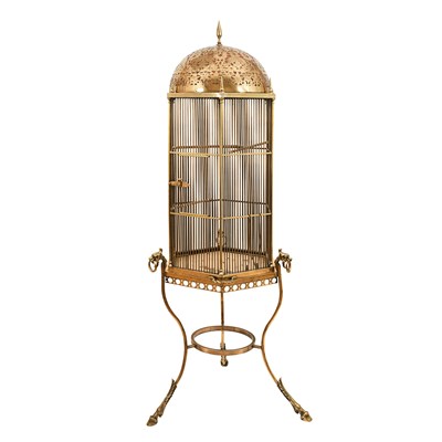 Hexagonal brass birdcage