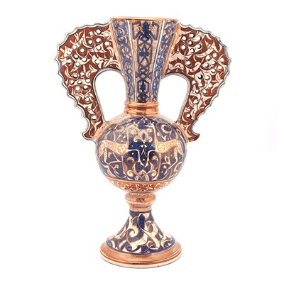 20th century Hispano-Moresque winged lustre vase