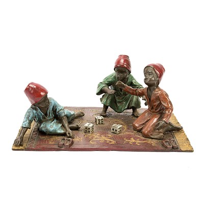 Late 19th century cold painted bronze Orientalist figure