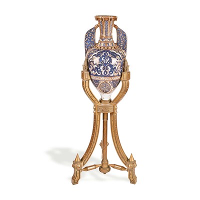 Early 20th century revival Hispano - Moresque Al Hambra ceramic vase