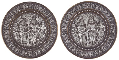 A 19th century Burmese pair. Silver and Copper on Brass.