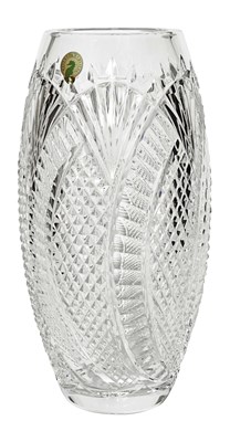 A boxed crystal glass vase by Waterford