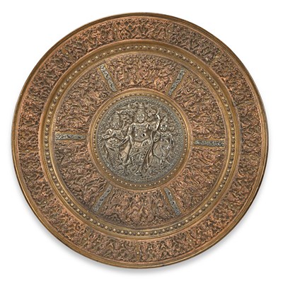 Late 19th century Indian circular copper tray
