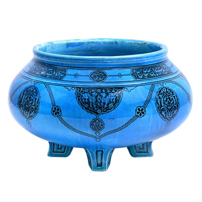 Late 19th century blue ceramic Mamluk designed bowl.