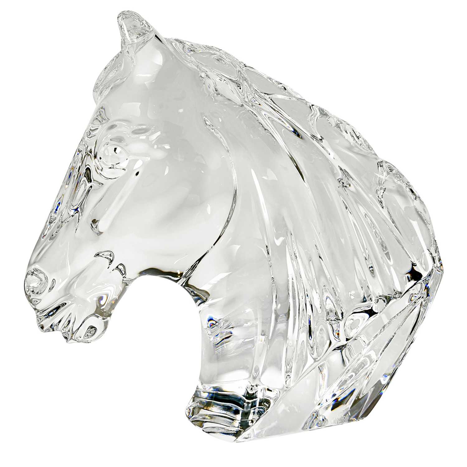Lot 21 - A crystal glass figure of a horse. Marked...