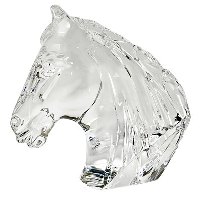 Lot 21 - A crystal glass figure of a horse. Marked...