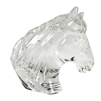 Lot 21 - A crystal glass figure of a horse. Marked...